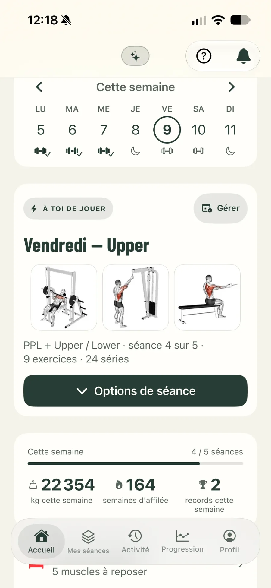 Semaine d’entraînement et prochaine séance dans STARK